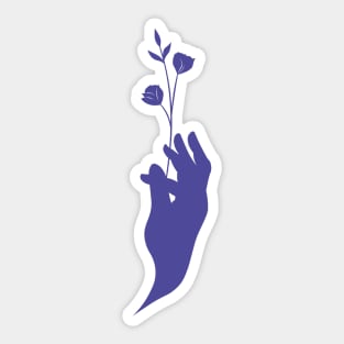 Hand and flowers Sticker